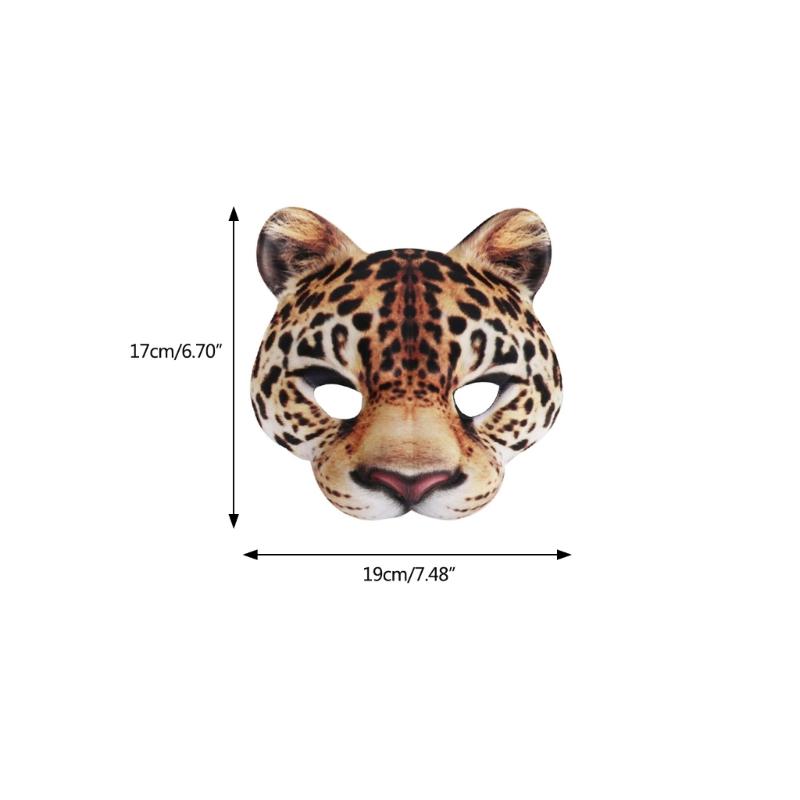 Leopard Mask Halloween Half Face Funny Mask Leopard Cosplay Carniva Mask Dress Up Women Cosplay Mask For Masquerad