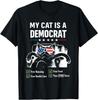 My Cat Is A Democrat Lazy Cat Feline Free Housing Humor T-Shirt