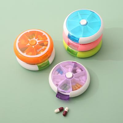 Portable Round Shape Small Medicine Pill Box Portable 7 Days Weekly Travel Medicine Holder Tablet Storage Case Container
