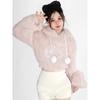 Warm Pink Lolita Kawaii Sweater Women Loose Japanese Sweet Fairy Hooded Tops Female Long Sleeve Korean Pullovers Winter 2024 New