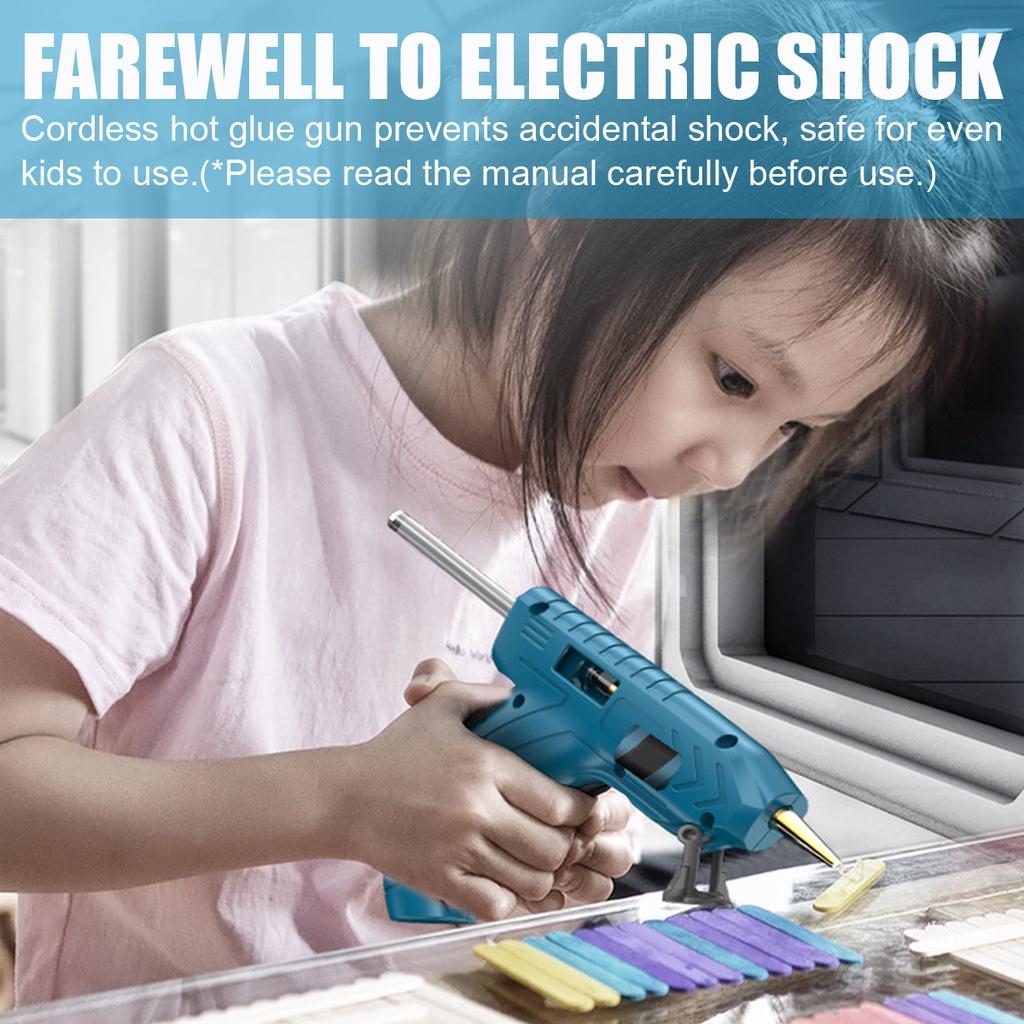 5400MAh Cordless Hot Melt Glue Guns With 100/50/20pc Glue Sticks Copper Nozzle Rechargeable Hot Glue Guns DIY Craft Repair Tool USB 80W