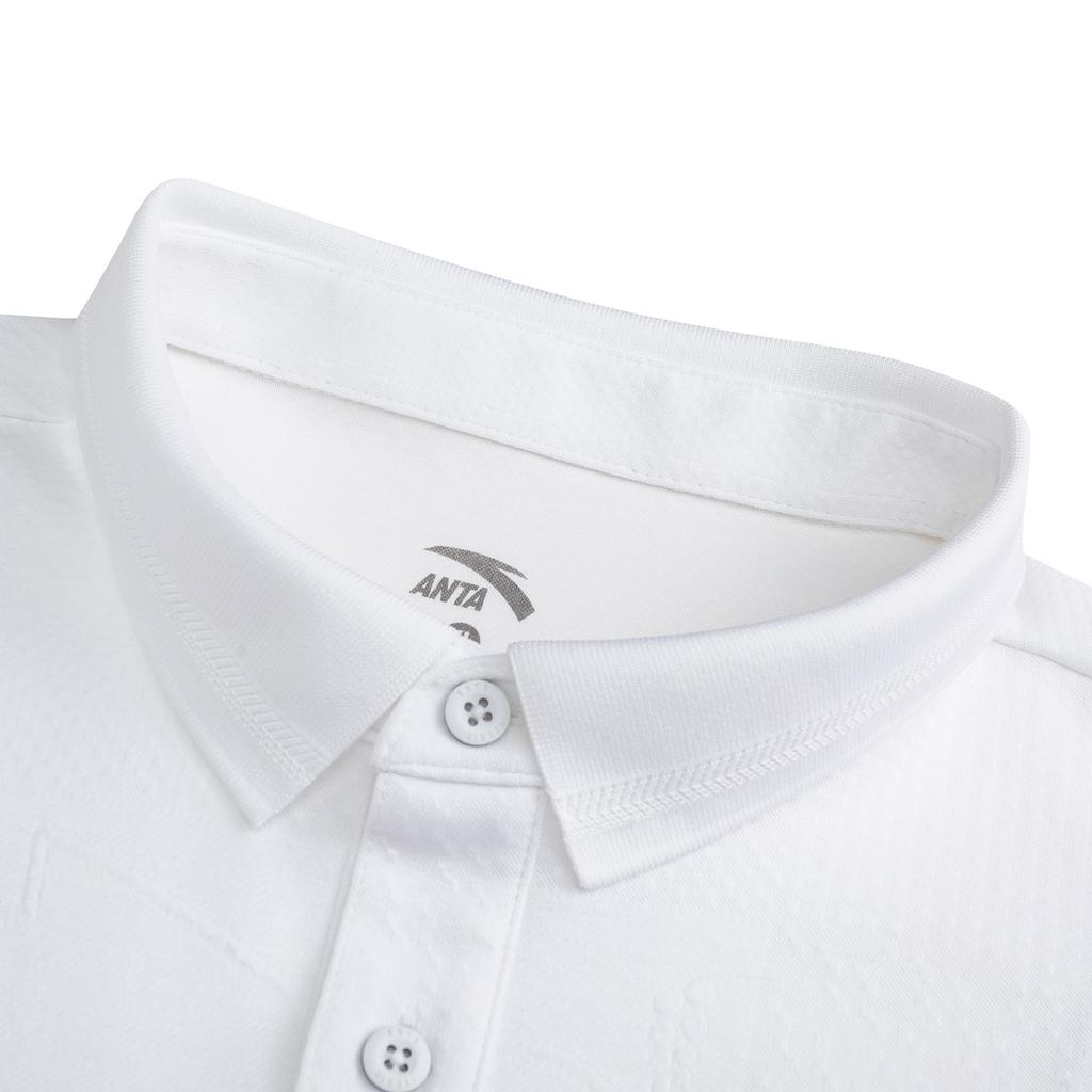 Anta Iconic Lifestyle Series Short Sleeve Polo Shirt Men tops Snow-White 152628114-1