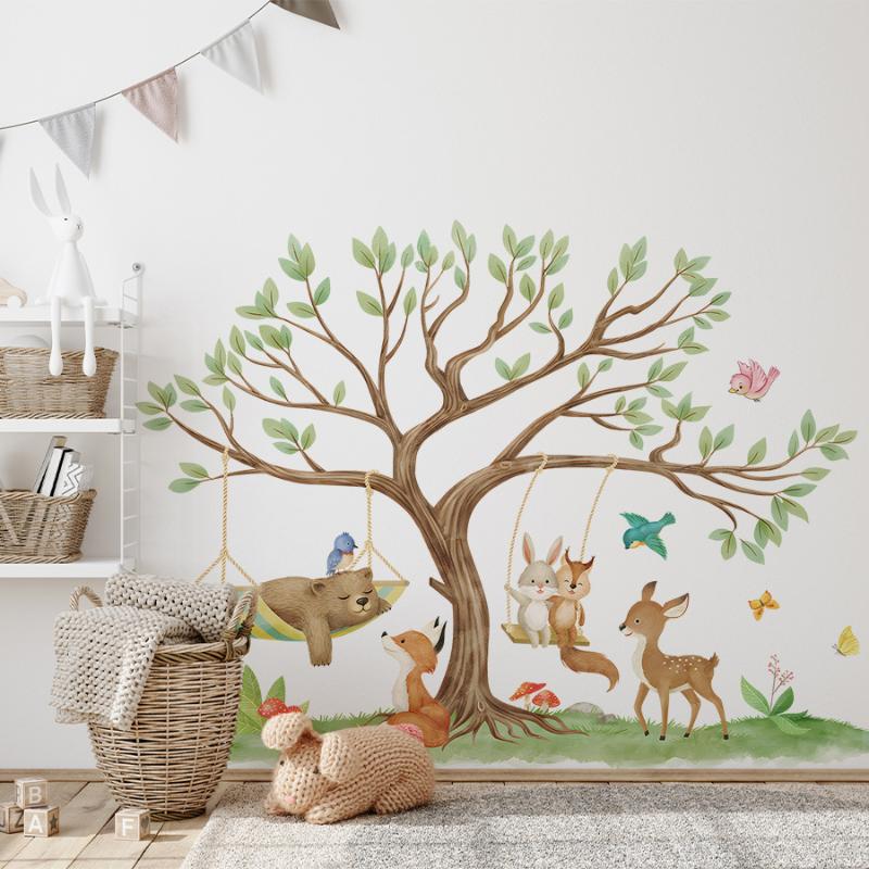 Lekfulla Djursgungor Väggdekaler Intressant Heminredning För Vardagsrum Sovrum Dekoration