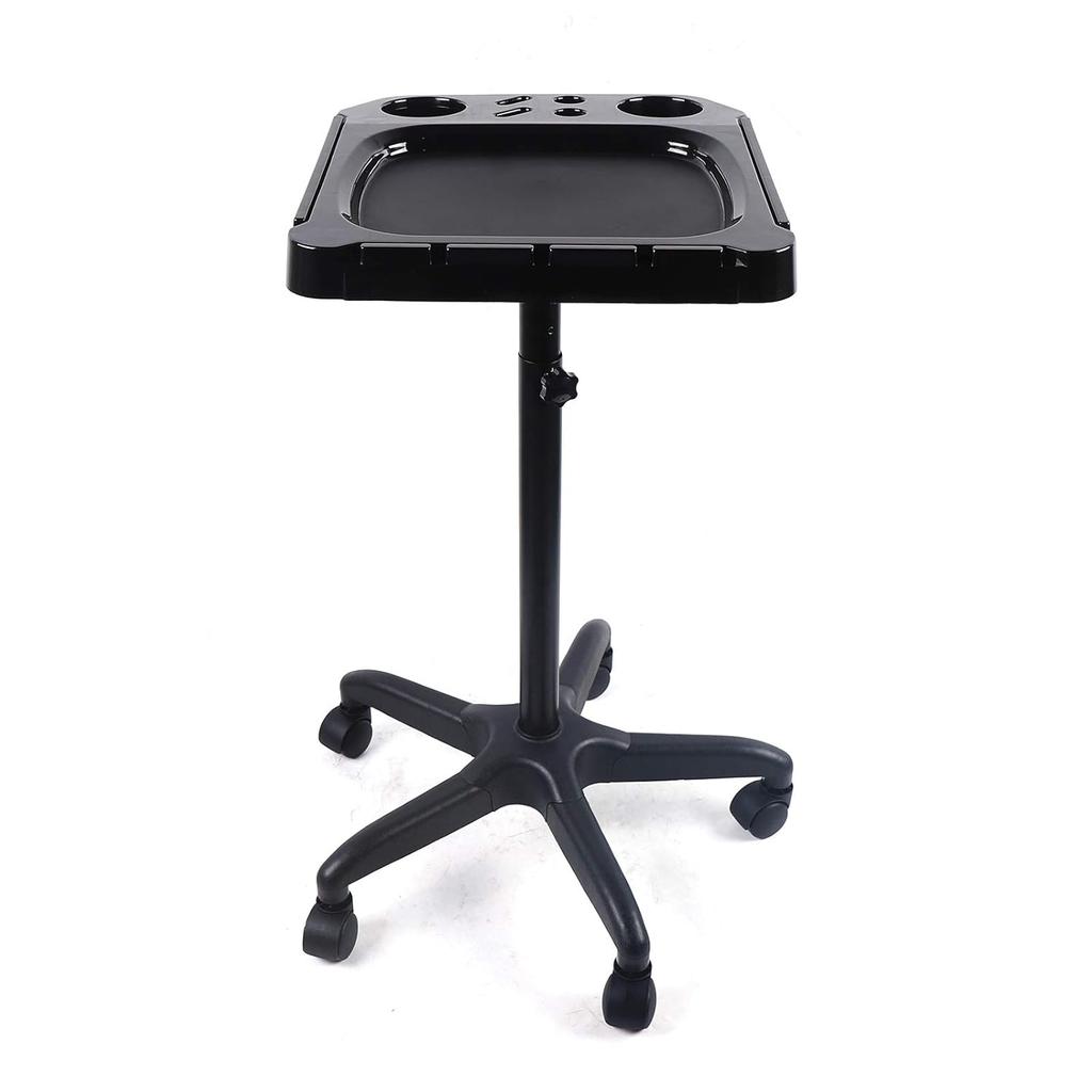 Aluminium Salon Instrument Tray, Height Adjustable Trolley Cart Tray Station on Wheels for Salon Tattoo Spa Beauty Service Holder Tool Storage