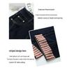 Korean Retro Striped Patchwork Loose Jeans for Spring & Autumn 2025