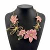 N11118 Personality Trend Enamel Drip Glaze Flower Pendant Necklace Internet celebrity ins Wind Hollow Petal Necklace