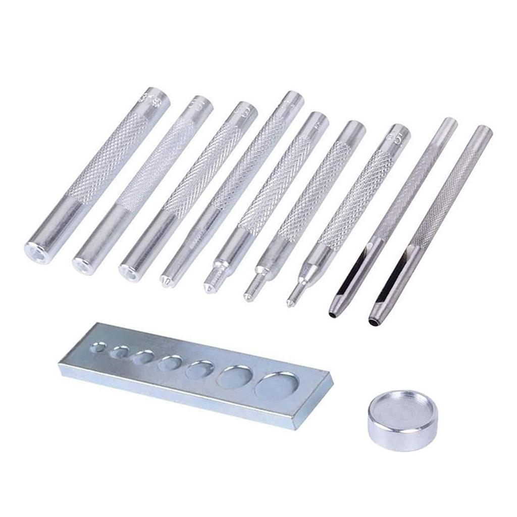 Snap Fastener Fixing Tool Kits with Hollow Hole Punch Tools for Hand Sewing Leather Crafts and Clothing Repair