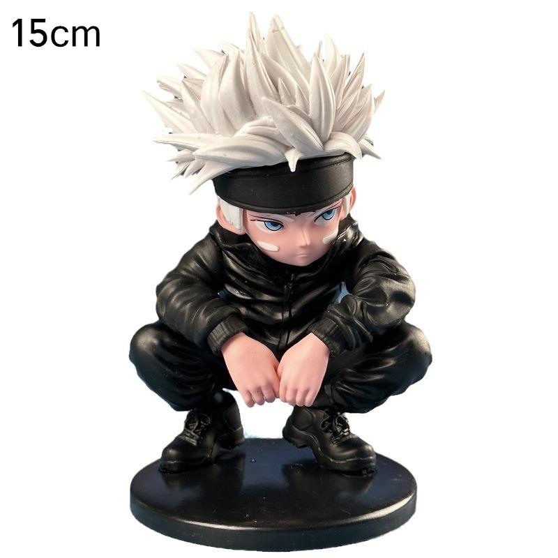 

Spell Attack Anime Peripheral Squatting Posture Gojo Satoru Sitting Posture Japanese Knotweed Hisahito Statue Collection Toy
