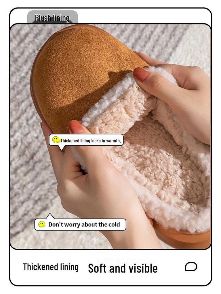 2025 New Stock: Men's & Women's Warm Postpartum Cotton Slippers - Closed-Heel, Autumn/Winter