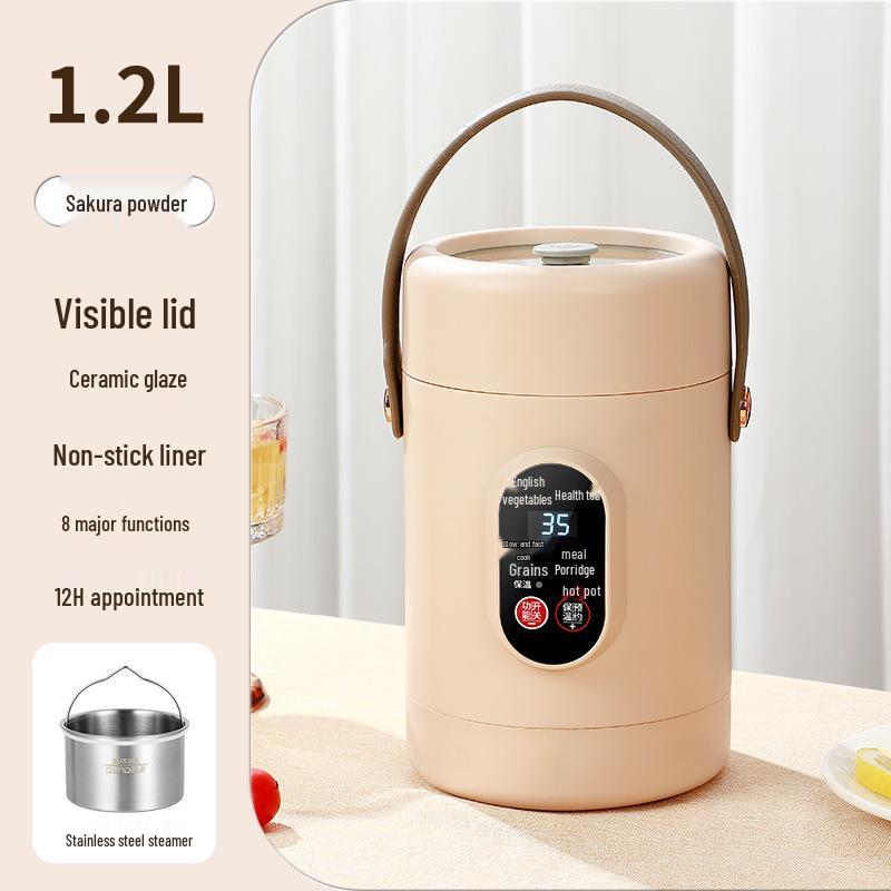 Compact Electric Stew Cup: Portable Non-Stick Hot Pot for Porridge & Soup - Ideal Office Gift