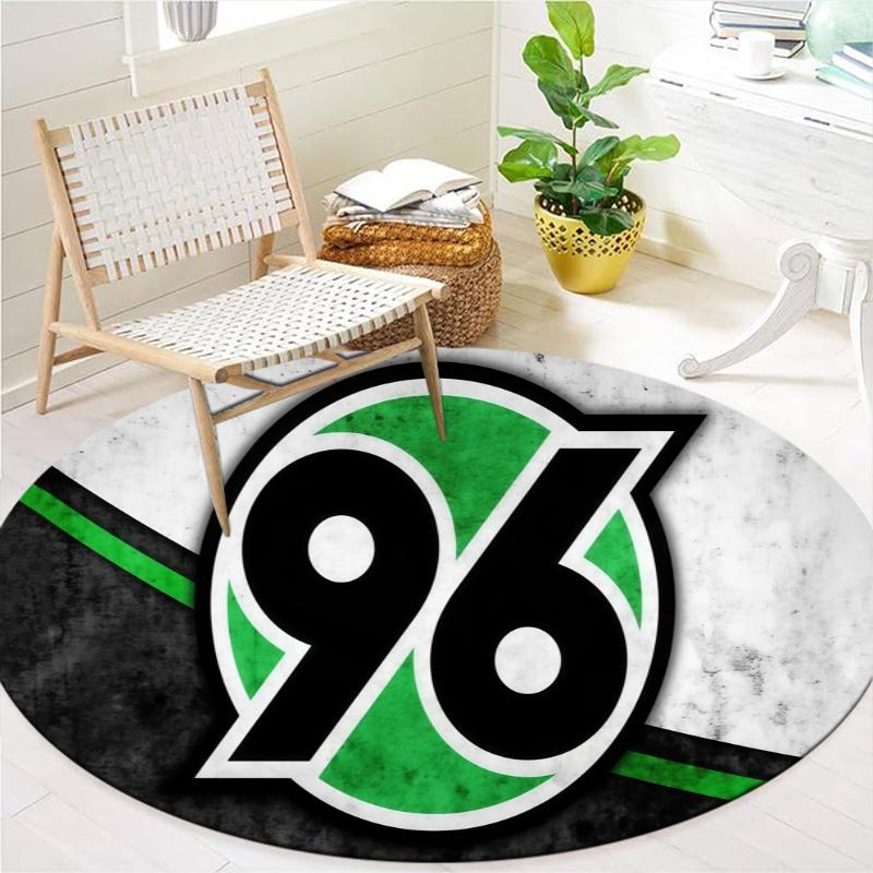 Hannover 96 Round Area Rug,Carpet Rug for Living Room Bedroom Sofa Playroom Decor,Non-slip Floor Mat