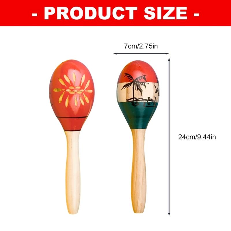 Sand Hammer Rumba Shaker Solid Hardwood Hand Rattle Educational Percussion Musical Instrument Toy For Kid Children Game