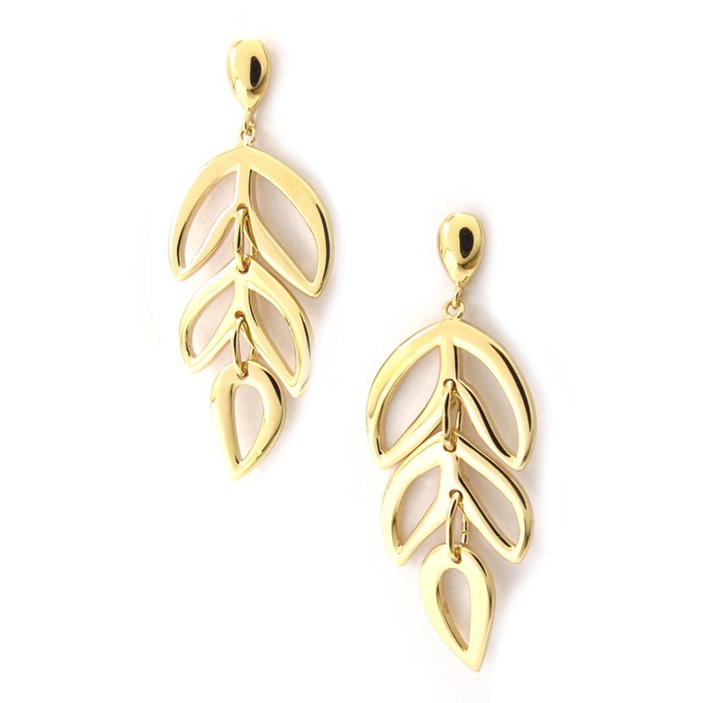Les Trésors De Lily [K6648] - 'Choreography' Gold Earrings - 37x17 Mm