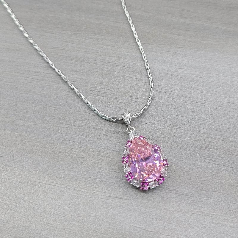 

Serol simulation pink diamond color separation stone retro style ring Yao set diamond water drop ring women s jewelry adjustable open ring