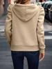 Women's 2024 Autumn/Winter Stacked Collar Hooded Solid Pullover Sweatshirt