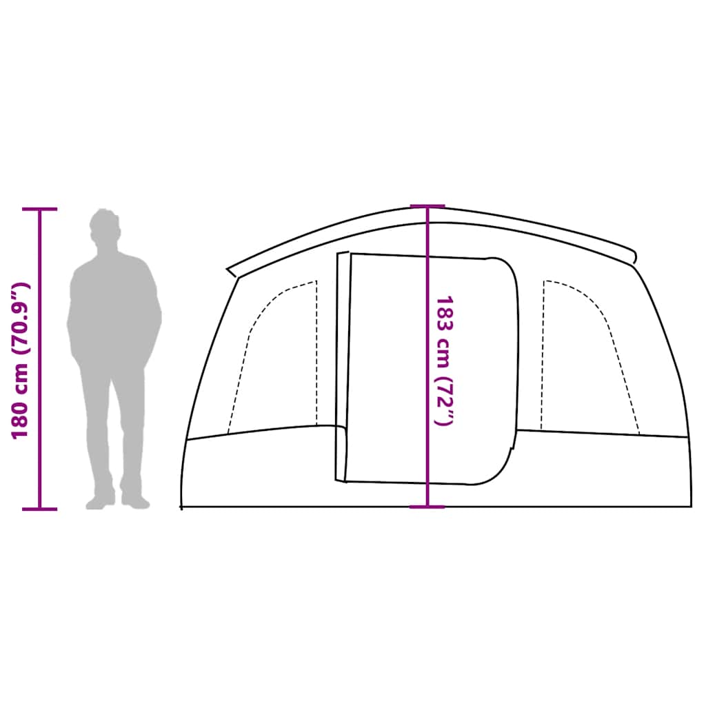 Tunnel Family Tent for 8 Persons Blue Waterproof