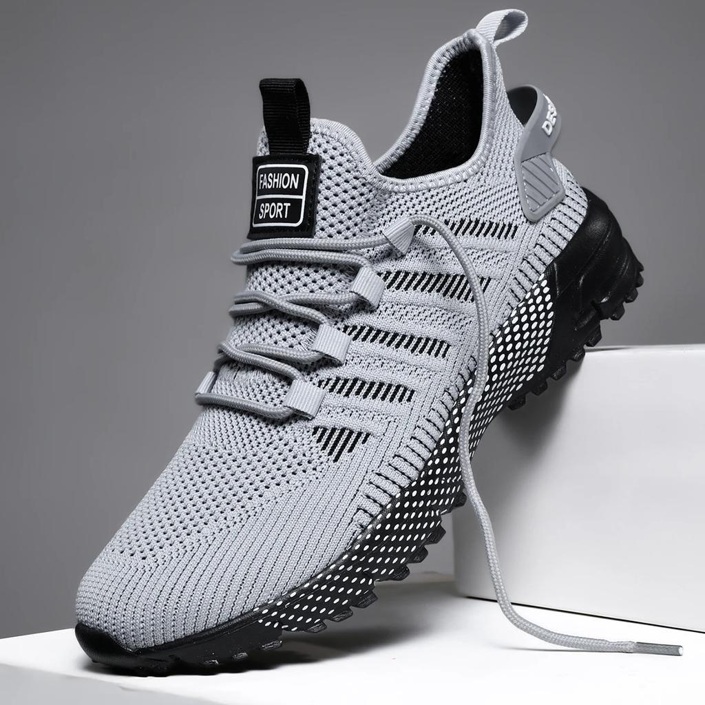 Men Sports Running Black Jogging Shoes Casual Sneakers Brown Outdoor Breathable Mesh Men Light Shock-absorption Tennis Shoes