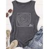 Women's simple snail line print sleeveless tank top, high-quality, fun and trendy, suitable for spring and summer