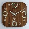 30cm Square Luminous Wooden Wall Clock Silent Clock MDF Wood Grain Luminous Creative Fluorescent Clock
