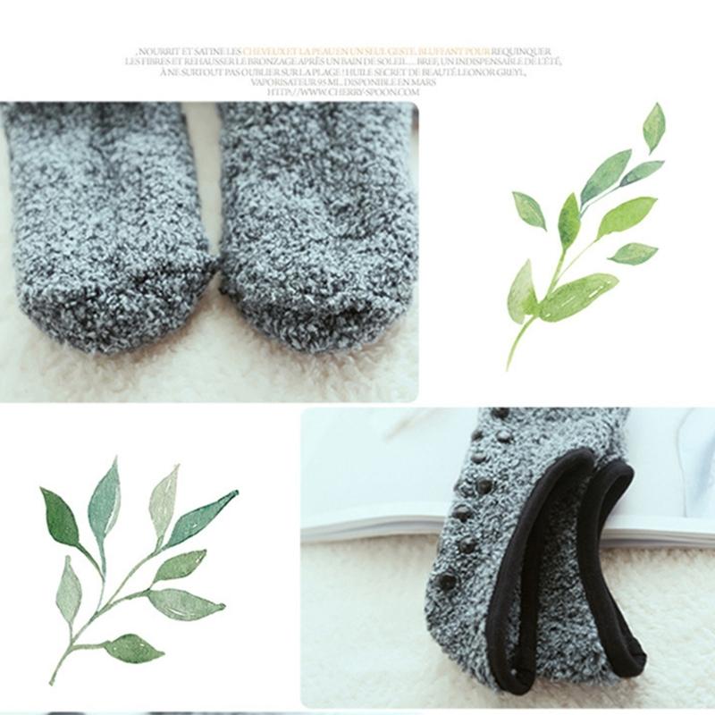 Grip Fuzzy Socks for Women Thick Warm Slipper Socks Soft Fuzzy Hospital Socks with Grip Soft Home Sleeping Socks