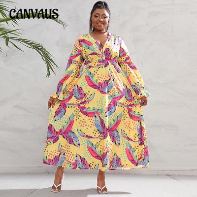 Spring and Autumn Plus Size Women's Dress Long Dress Long Sleeve Big Swing Dresses