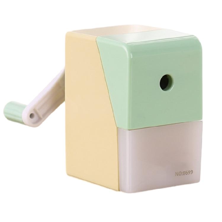 

Classroom Manual Pencil Sharpener with Shavings Container, Auto Feeding In Adjustable Thickness Sharpener for Student зелений