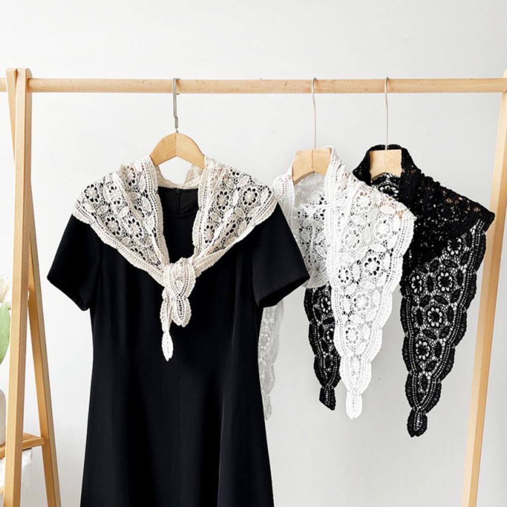 Lace Design Lace Scarf Simple Flower Triangle Scarf Simple Design Hip Scarf Women's Fashion