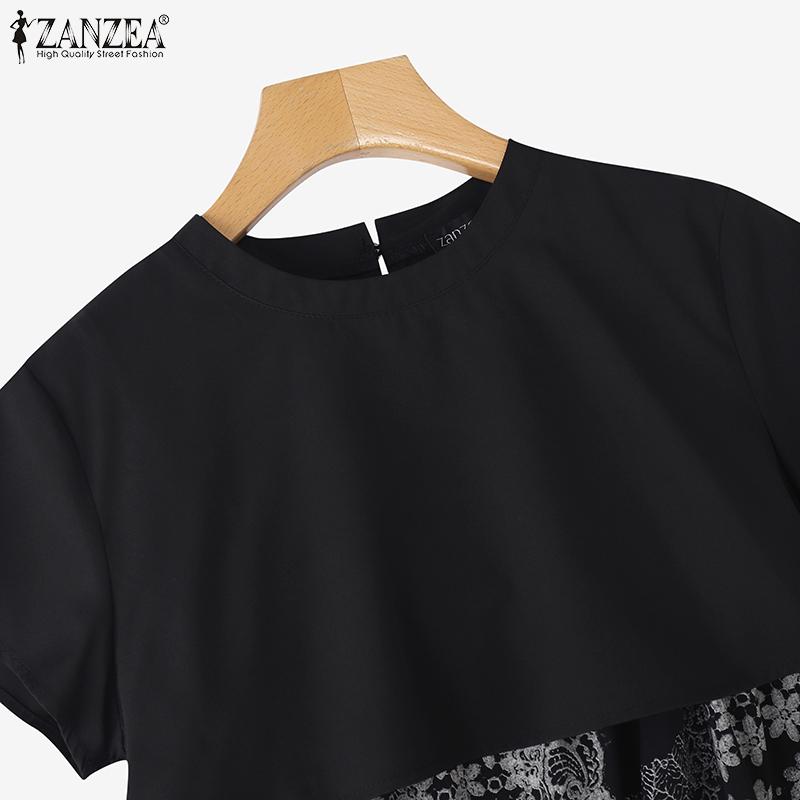 ZANZEA Women Casual Round Neck Short Sleeve Camisoles Two Piece Summer Blouse