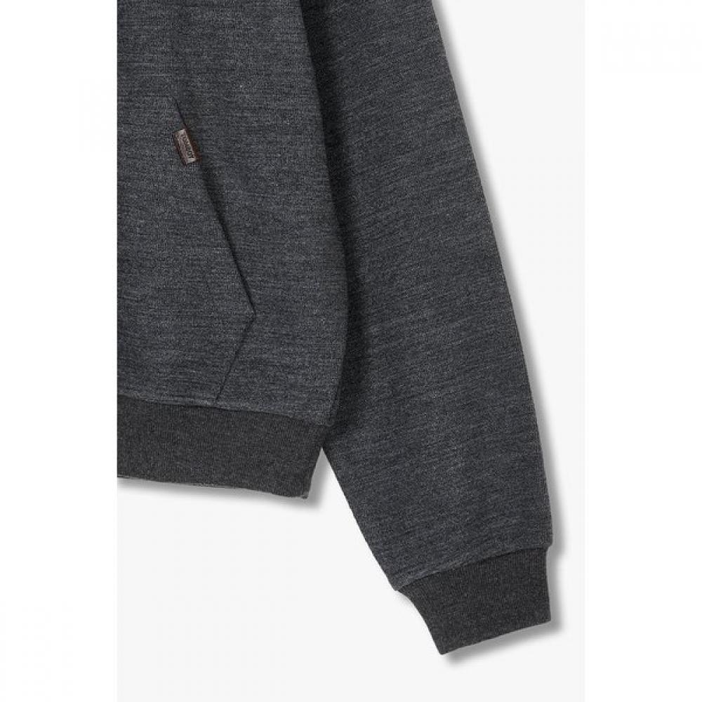 Tomboy Wool Blend LeaTher Label Hoodie T shirT  9155422207ar 