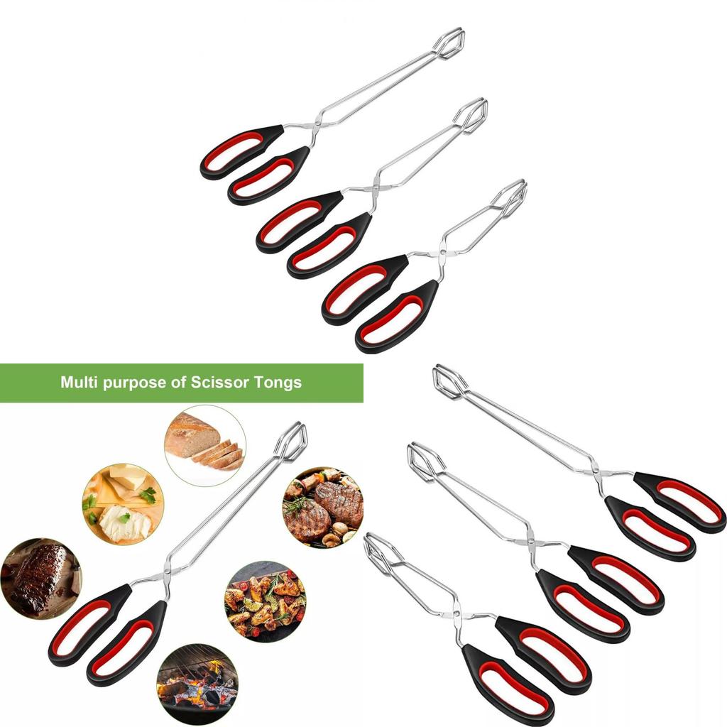 Stainless Steel Bbq Tongs With Multifunction Food Clamps For Outdoor Grilling And Baking