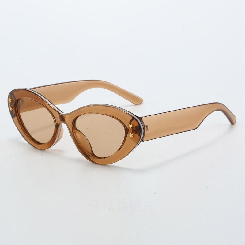 Non-polarized Cat Eye Oval Sunglasses Women Retro Star Brand Design Shades Eyewear Fashion Cat Eye Sun Glasses Unisex