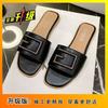 Platform Slippers Female 2025 Summer Wear Word with Fairy Style Fashion Versatile Internet Celebrity Flat Sandals Dopamine