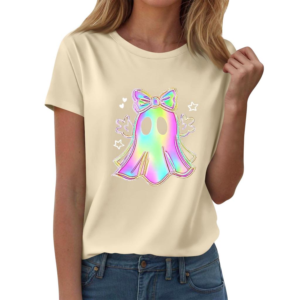 Women's T-shirts, Women's Short-sleeved Tops, Summer Fashion Round Neck Casual Stylish Shirts, Tunic Tops