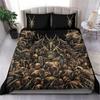 Skull Skeleton Satanic Goat Skull Duvet Cover Set Trophy Demon Breed Bedding Sets Night Blue Pink Satanic Baphomet Quilt Cover