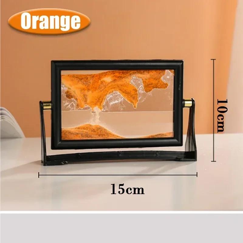 Hogar 5 Pulgadas Creativo Pintura de Arte de Arena en Movimiento Vidrio Arena Movediza Reloj de Arena Decoración Giratoria Adornos de Escritorio Regalo de Cumpleaños