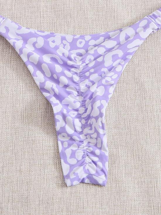 Bikini baddräkt i europeisk och amerikansk stil med hög midja och flerfärgat tryck