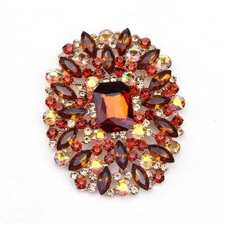 SKEDS Creative Luxury Crystal Flower Brooch Jewelry For Women Elegant Rhinestone Exquisite Corsage Badges Classic Brooches Pins
