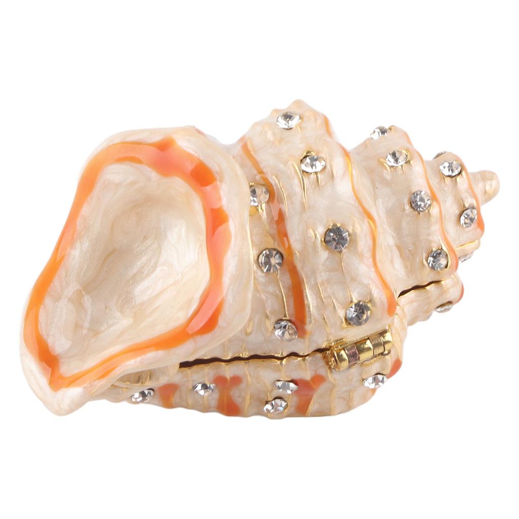 Boîte à Bijoux en Métal Exquise Forme de Coquillage Alliage Boîte de Rangement pour Bijoux pour Décoration de Bureau