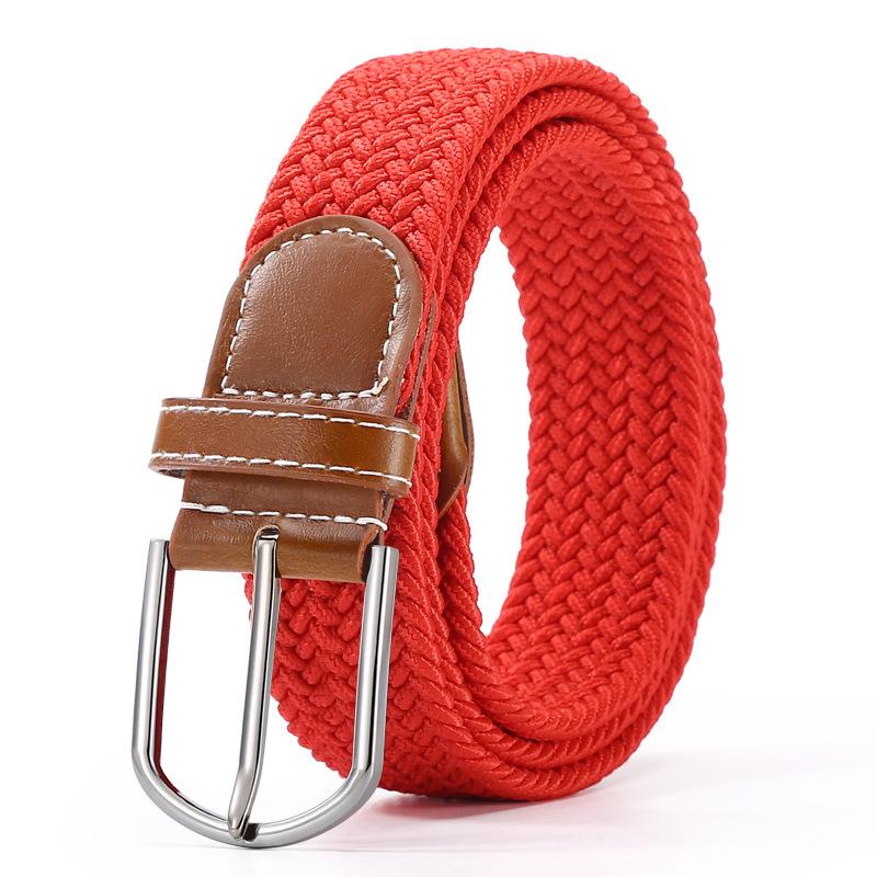 Multi-Color Elastic Needle Buckle Leather Belt – Men's Casual Fashion Accessory