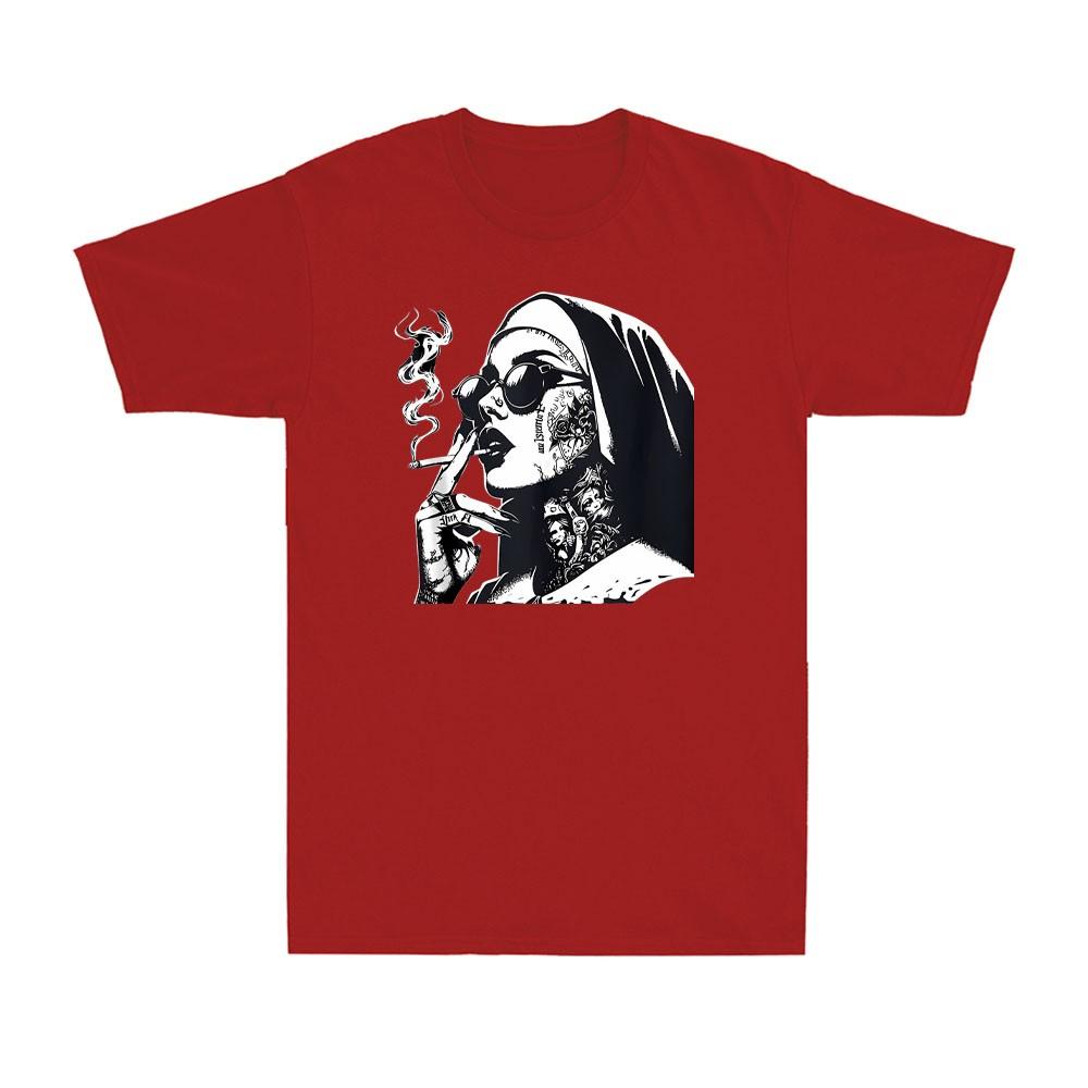 Unholy Nun Funny Horror Choked Up Unholy Nun Satan Baphomet Retro Unisexs TShirt