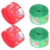 4Pcs Gift Ribbon Premium Polyester Bright Colors Exquisite Pattern Wide Application Wrapping Ribbon