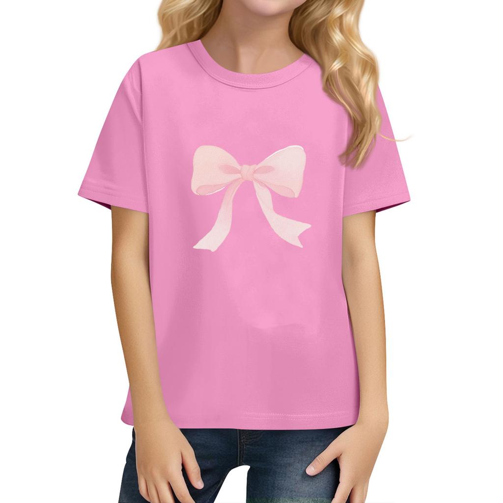 Children's Daily Casual Short-sleeved Color Tops T-shirt