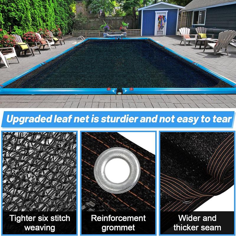 Husă Plasă Frunze Piscină Plasă Frunze Pentru Piscine Îngropate și Montate deasupra Solului Rectangulare Husă cu Plasă Fină Prinde Frunze Protecție Solară