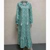 Elegante, lockere, bedruckte Freizeitkleider mit V-Ausschnitt für Damen, übergroßes langärmeliges Kleid für Damen, modisch, elegant, Vintage, Übergröße, Damenkleid 24220