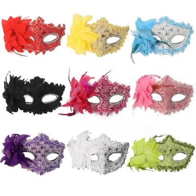 2PCS/set Non-Toxic Material Couple Masks Flower Venice Mask Masquerade Mask Halloween Celebration