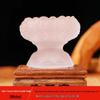 Seven-Color Crystal Lotus Candle Holder for Buddha Offerings | Eight Treasures Glass Butter Lamp Stand for Home