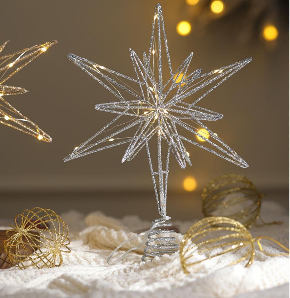 Christmas tree top star iron accessories five-pointed star Christmas tree decoration Christmas tree pendant