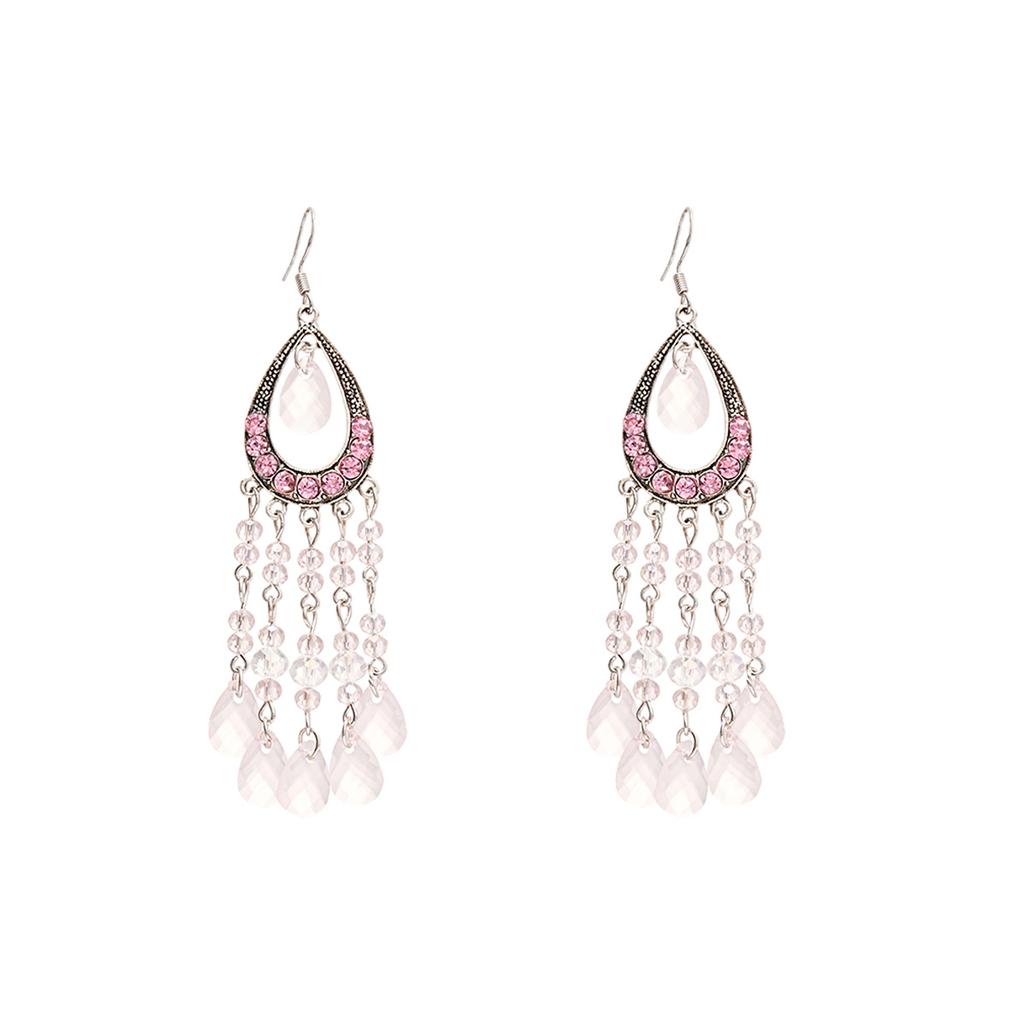 Water Drop Tassel Ear Hooks Fashionretro Earrings Ethnic Style Earrings Sense of Designniche Style