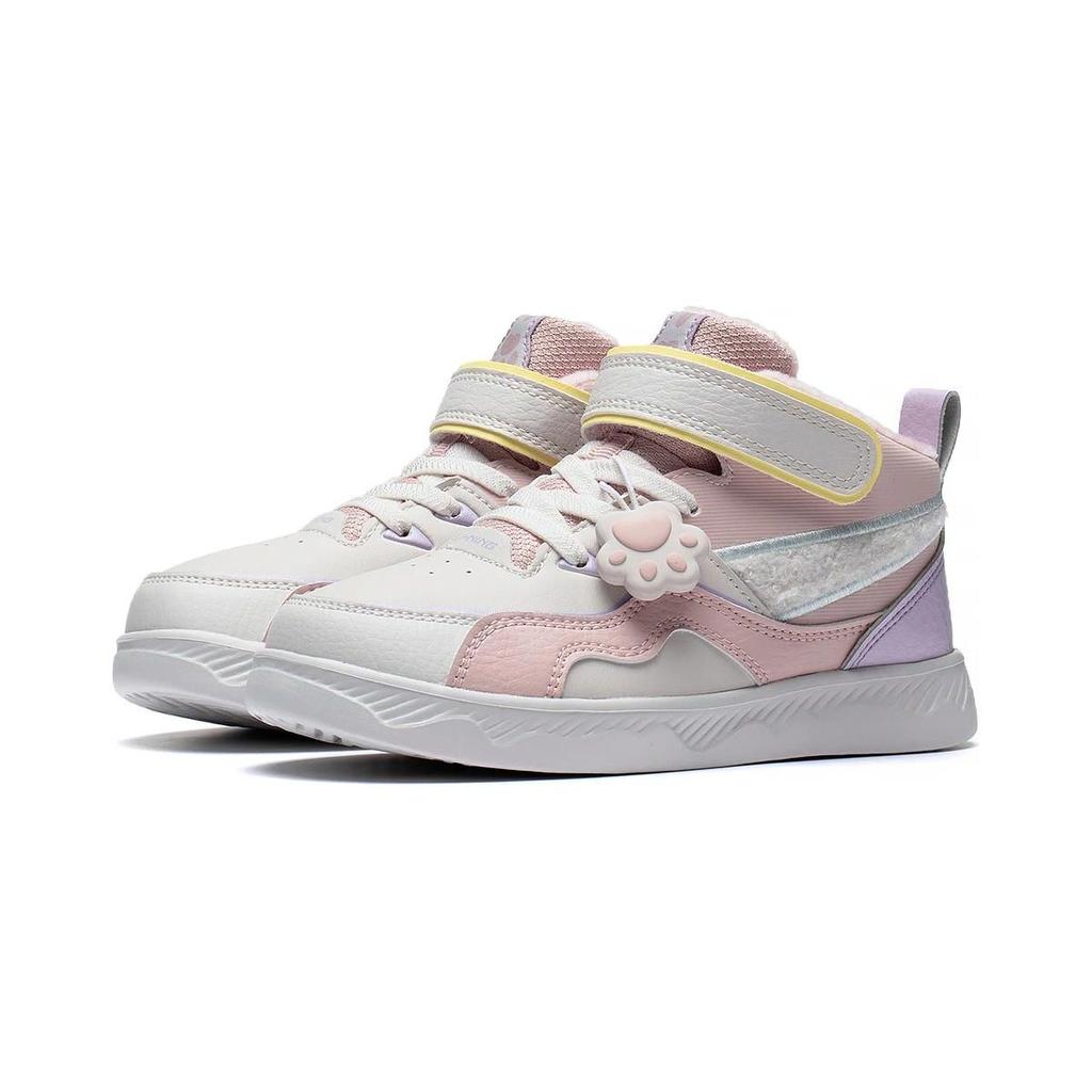 Li Ning Comfortable Versatile Wear Resistant Kids Casual Shoes Kids Casual Shoes Gray Pink Purple YKNS102-22