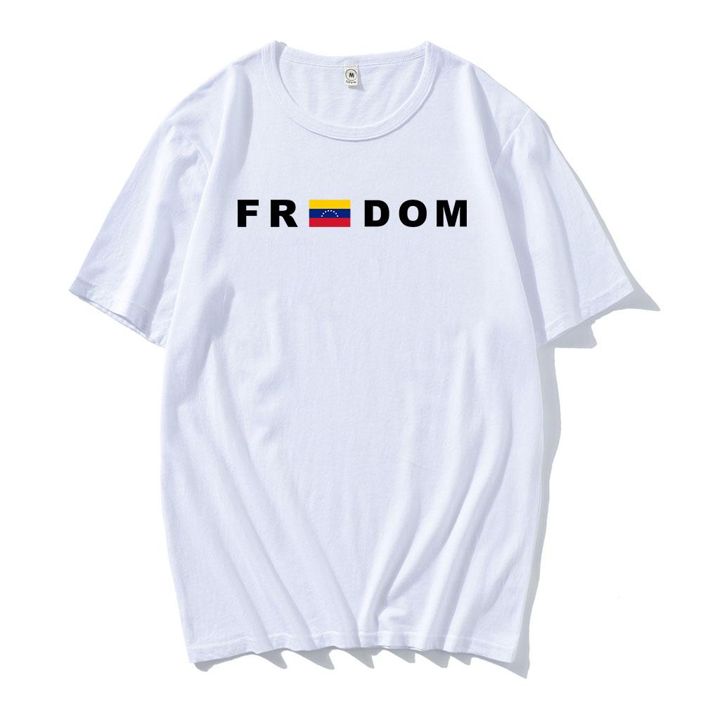 Freedom Venezuela T-shirt Short Sleeve Cotton Loose Tshirts Streetwear Casual Unisex Crew Neck T Shirt Print Tees XS